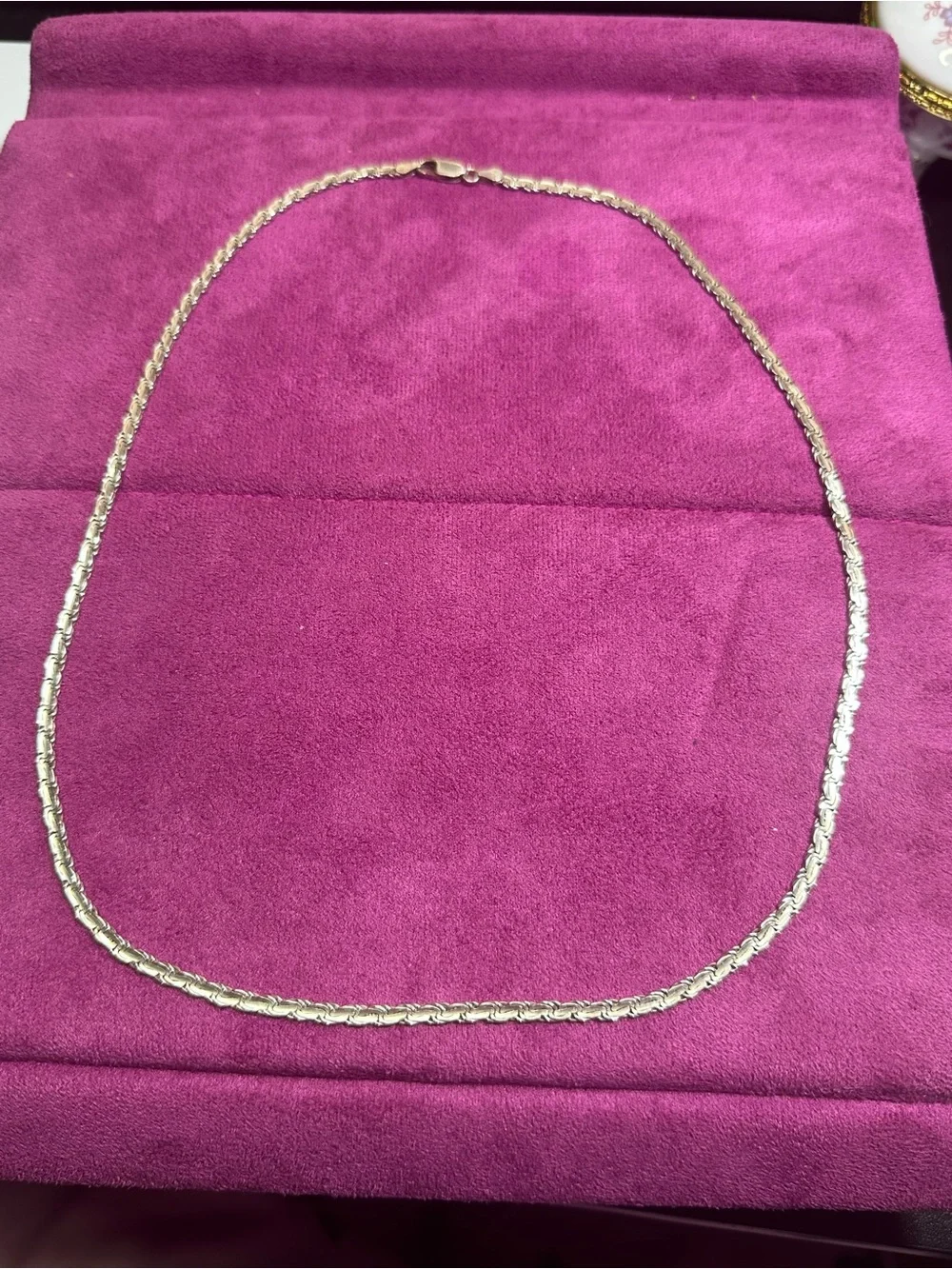 Sterling Silver Rope Chain Necklace - 20 grams  24 inch long